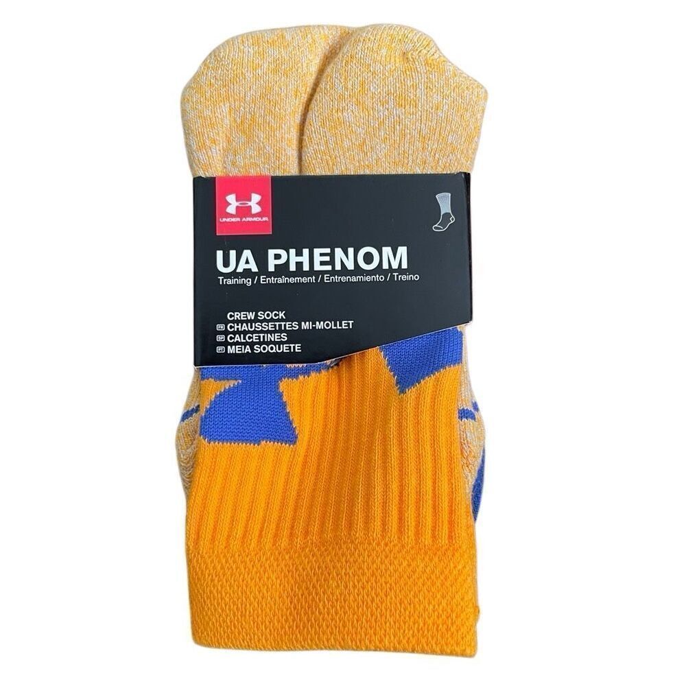 Under Armour UA Phenom Training Crew Socks (3 Pack) Youth Size 13.5-4Y Yellow